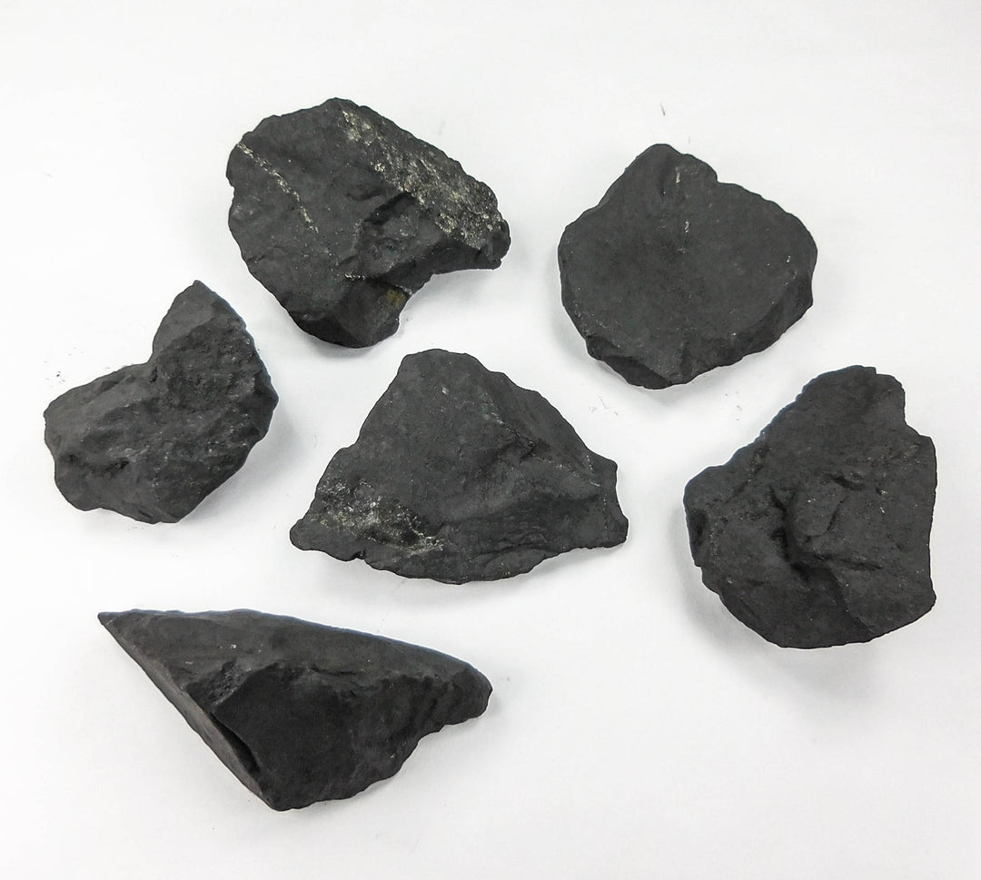 Rough Shungite Stones (3 Pcs) Raw Crystal Black Rocks Healing Crystals