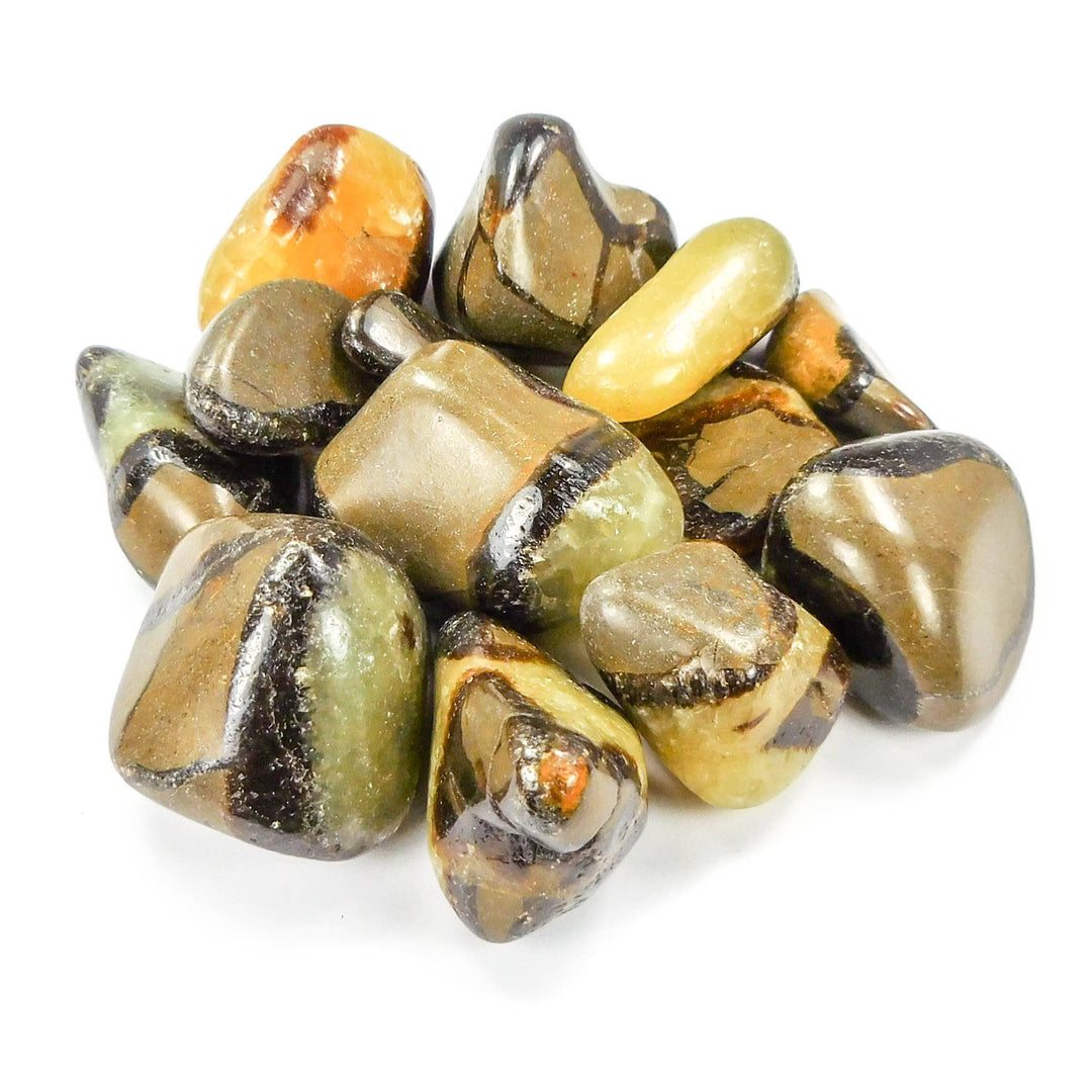 Septarian Nodule Tumbled (UV Reactive)(1 LB) One Pound Bulk Wholesale Lot Polished Natural Gemstones