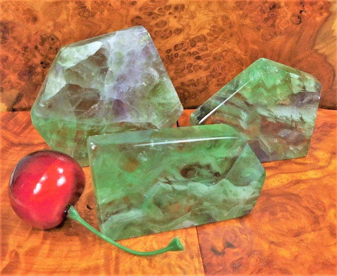 Rainbow Fluorite Crystal Polished Slice Tile Slab Display Piece Healing Crystals and Stones