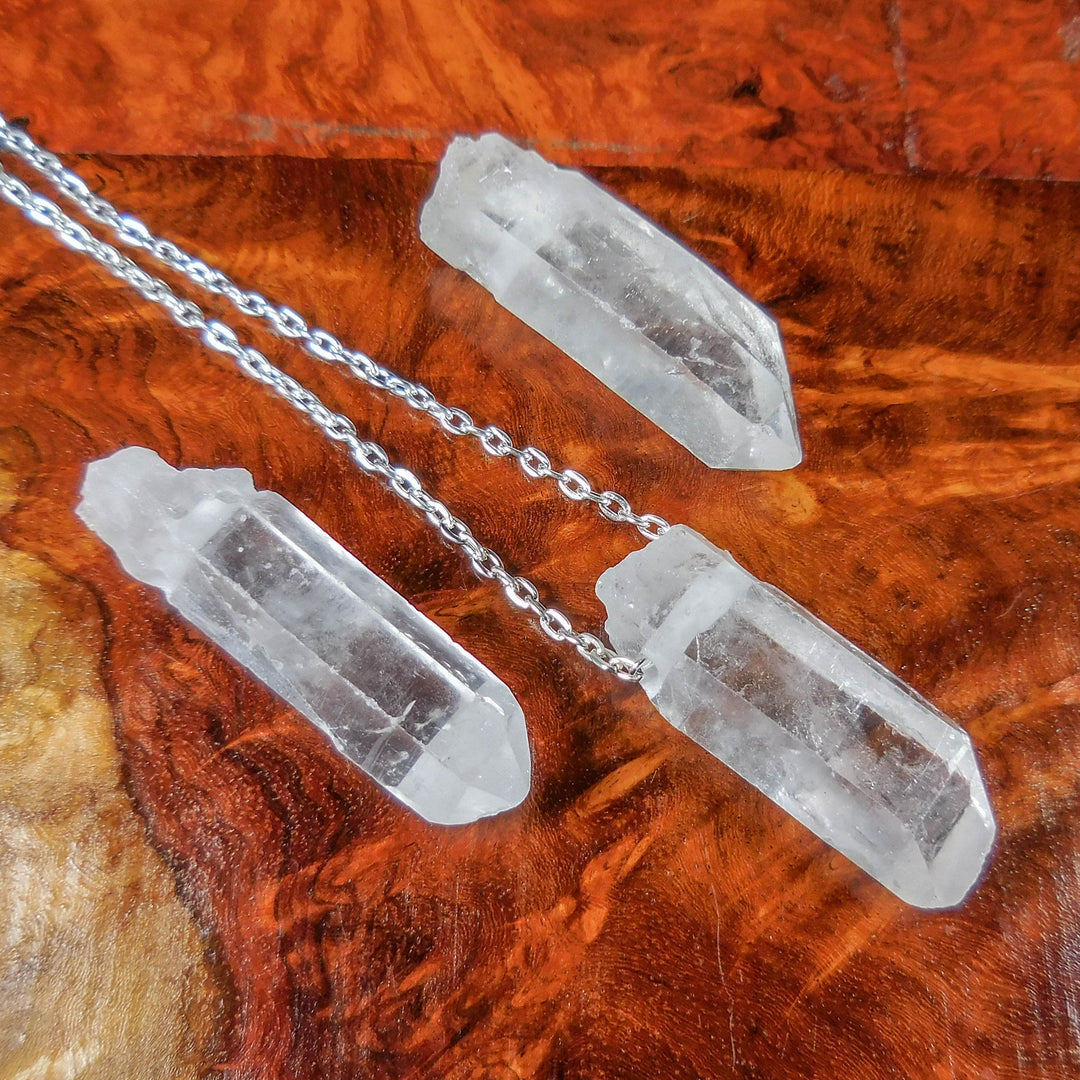 Bulk Wholesale Lot Of 5 Pieces Drilled Quartz Crystal Point Raw Pendant Charm Necklace Bead Supply