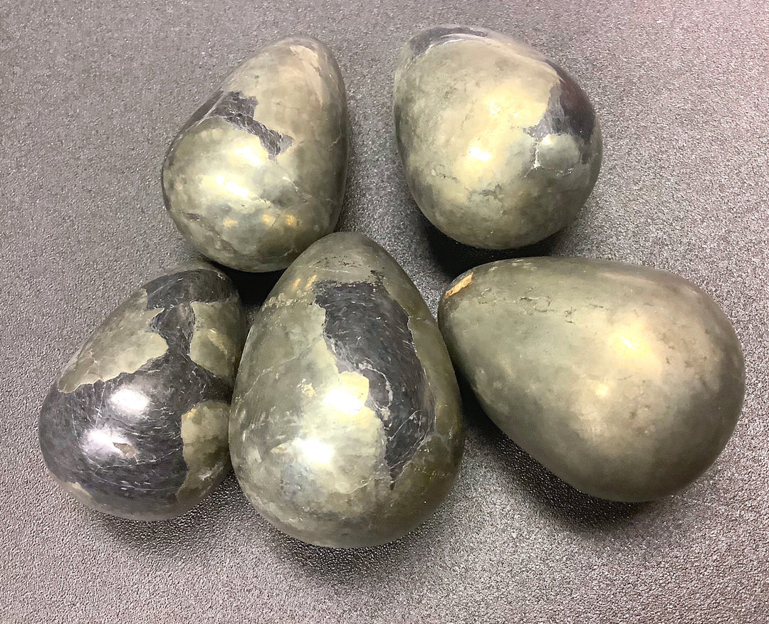 Wholesale Bulk Lot (5 Pcs) Pyrite Egg - Carved Crystal Eggs