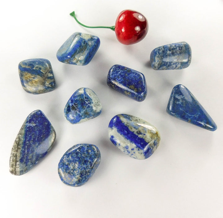 Tumbled Lapis Lazuli (3 Pcs) Gemstone Blue Polished Gemstones Rocks Healing Crystals And Stones