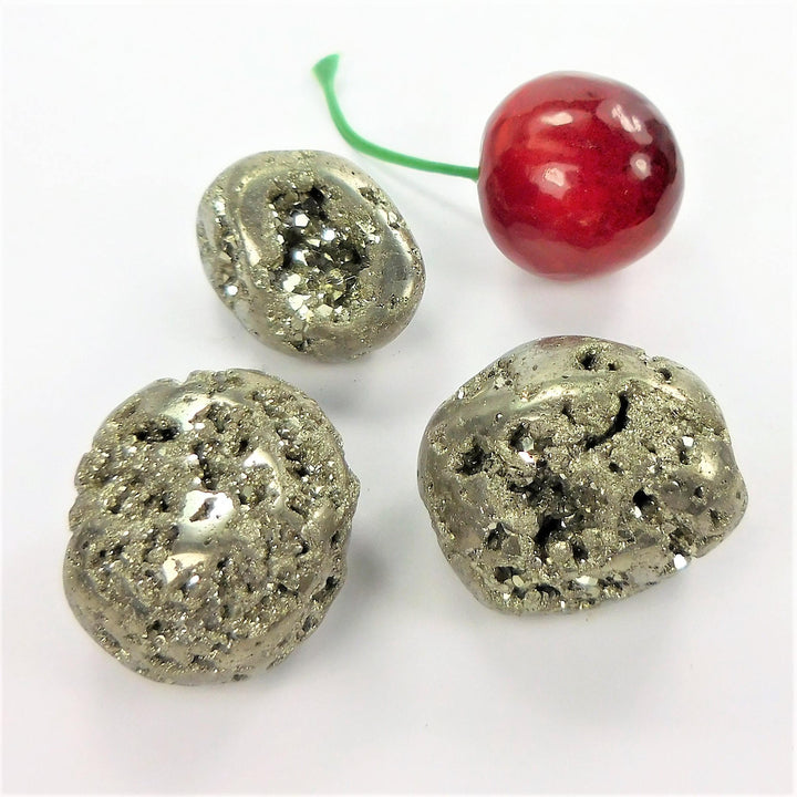 Bulk Wholesale Lot 1 Kilo (2.2 LBs) Druzy Iron Pyrite - Tumbled Stones