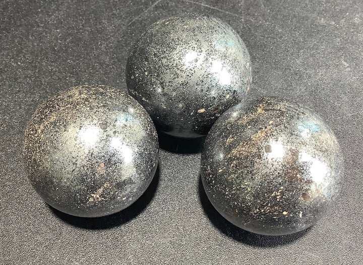 Wholesale Bulk Lot (3 Pcs) Hematite Crystal Balls Orbs Spheres
