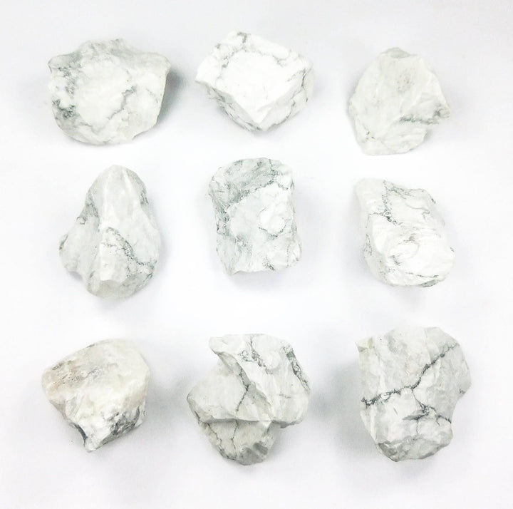 Bulk Wholesale Lot 1 LB Rough White Howlite Raw Stones One Pound Natural Gemstones Crystals