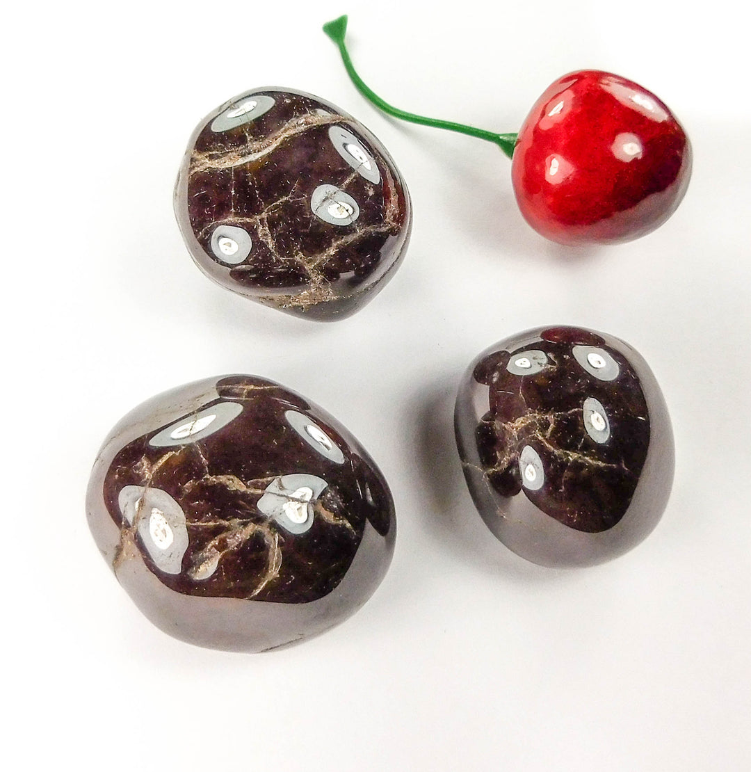 Cherry Garnet (3 Pcs) Tumbled Gemstone